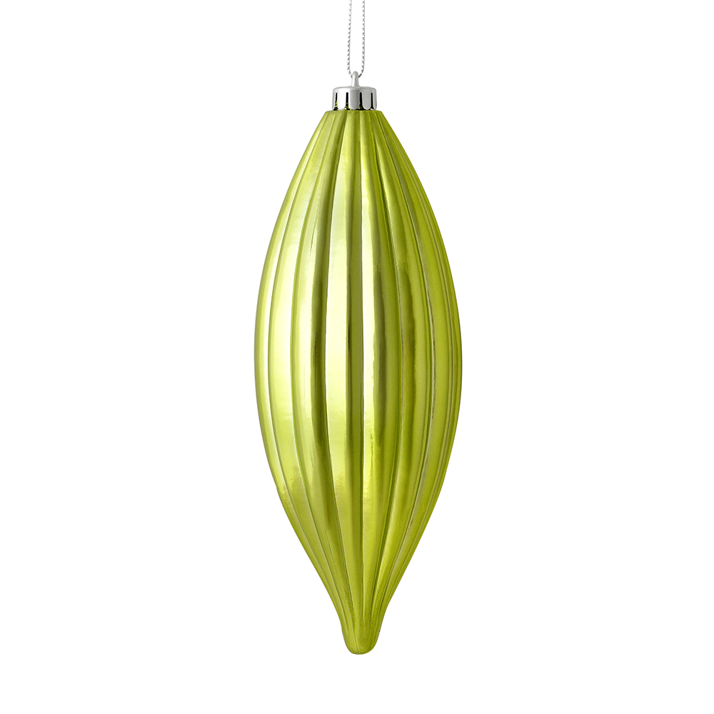8 in. Celadon Shiny Line Finial Ornament  4 per Bag