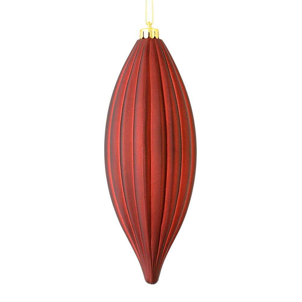 8 in. Burgundy Matte Line Finial Ornament  4 per Bag