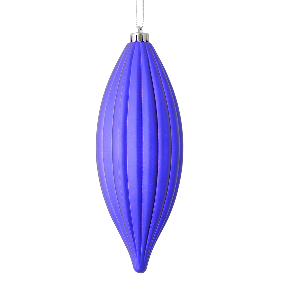 8 in. Purple Matte Line Finial Ornament  4 per Bag