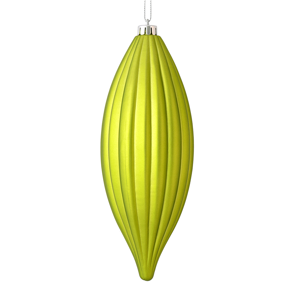 8 in. Lime Matte Line Finial Ornament  4 per Bag