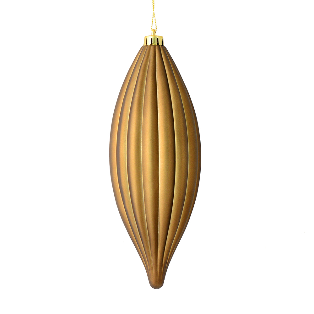 M183276M 8 in. Mocha Matte Line Finial Ornament  4 per Bag