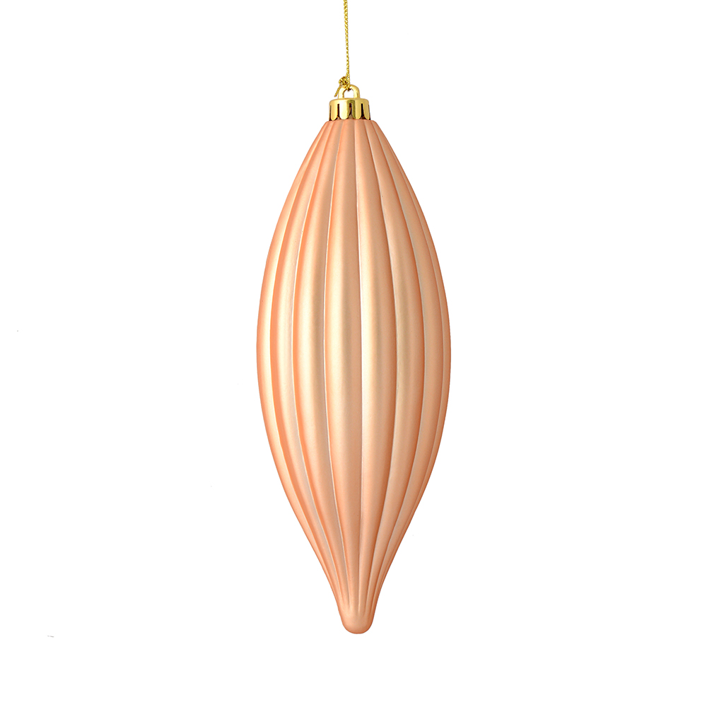 8 in. Cafe Latte Matte Line Finial Ornament  4 per Bag