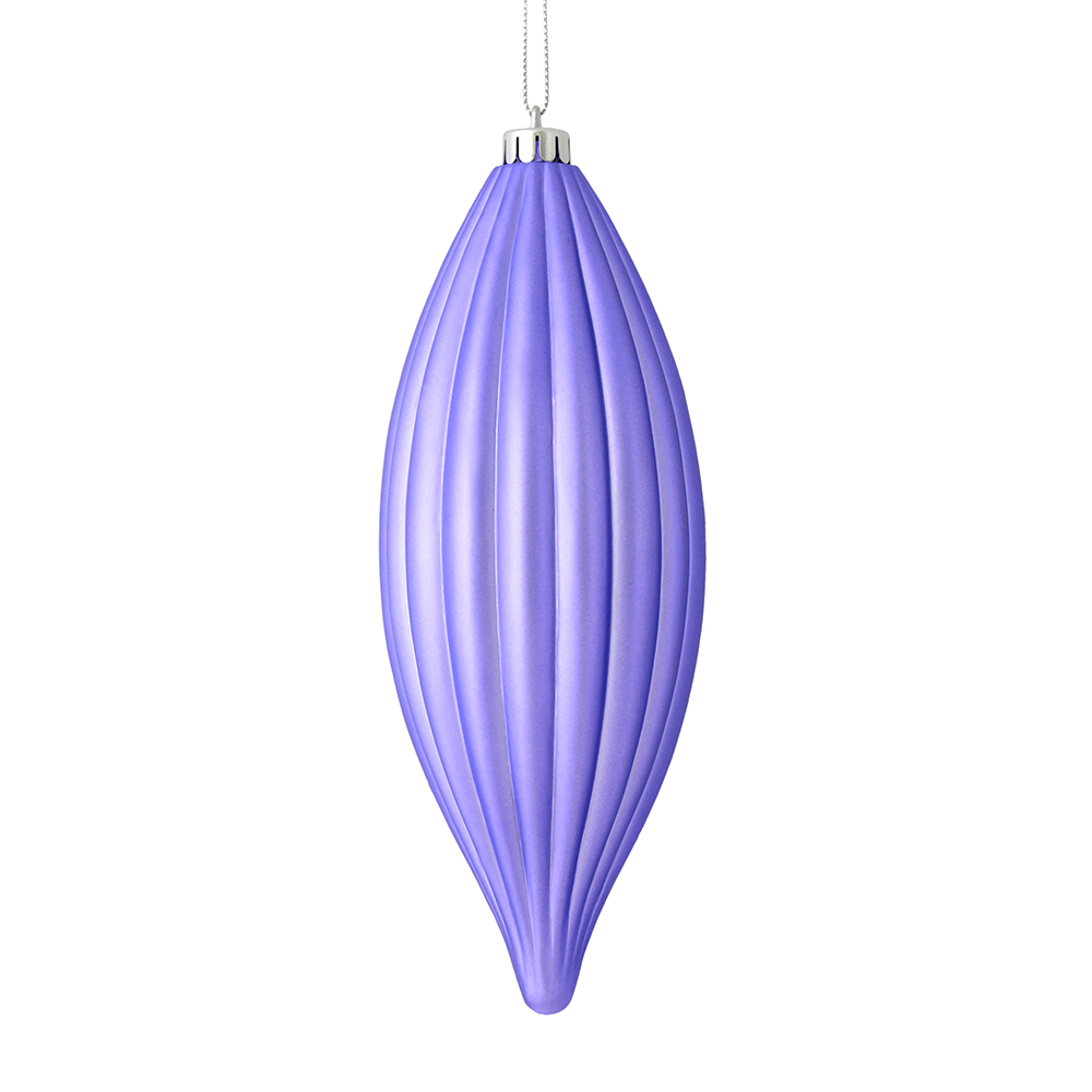 8 in. Lavender Matte Line Finial Ornament  4 per Bag