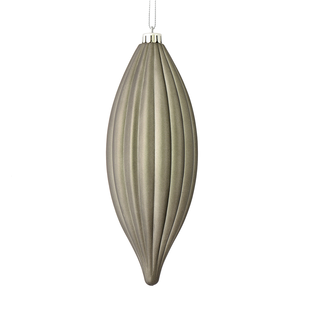 8 in. Pewter Matte Line Finial Ornament  4 per Bag