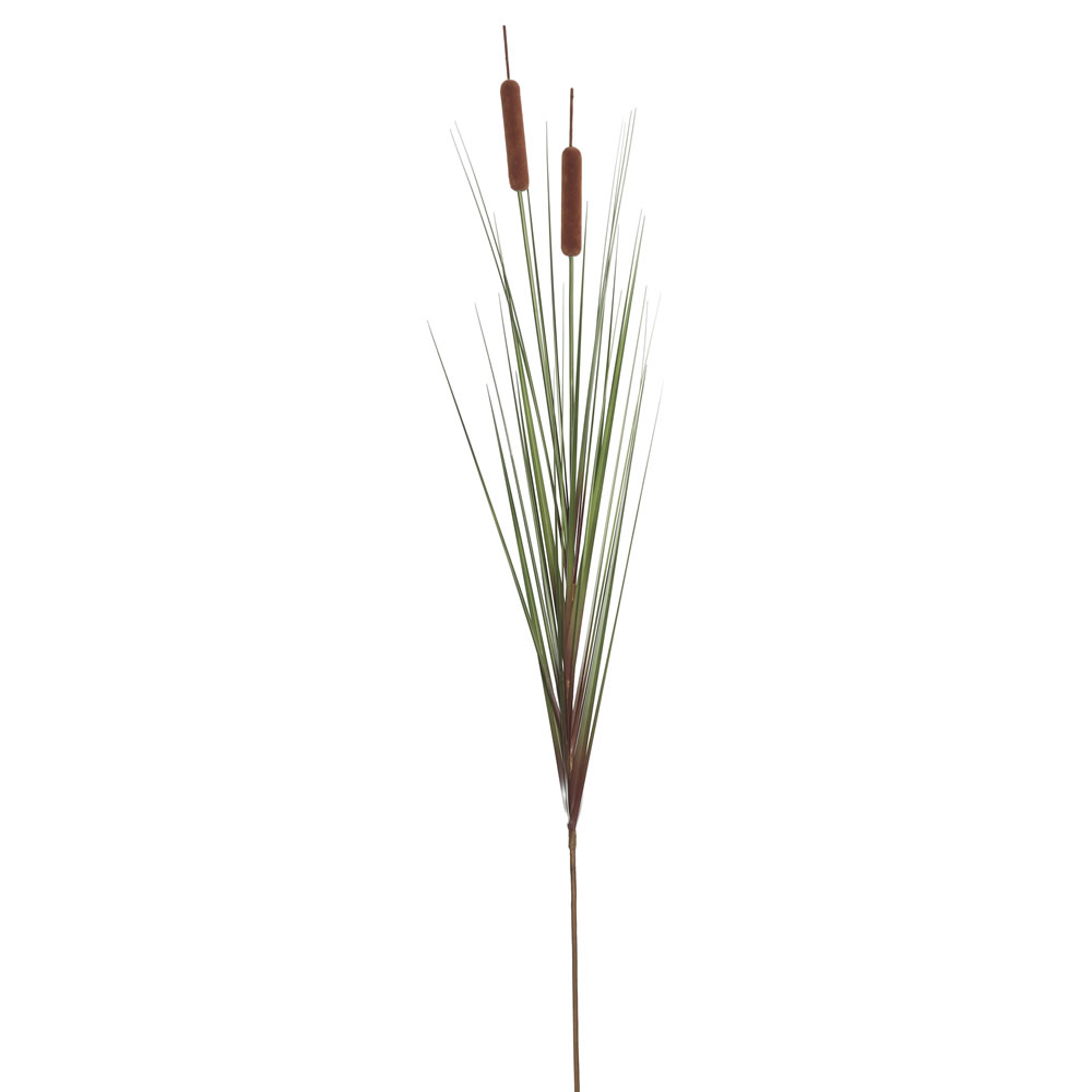 42 in. Artificial Green Grass Cattail Spray, 4 per Pack