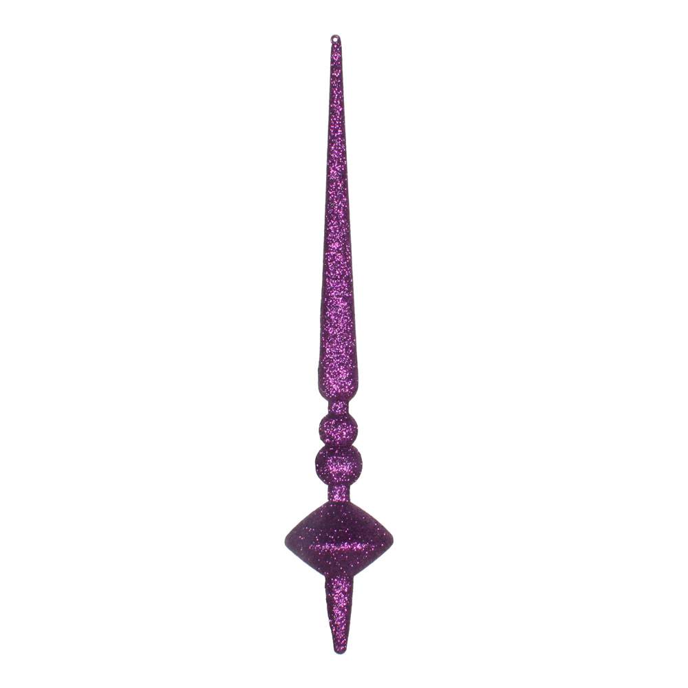 12 in. Lilac Glitter Cupola Finial Ornament  3 per Bag