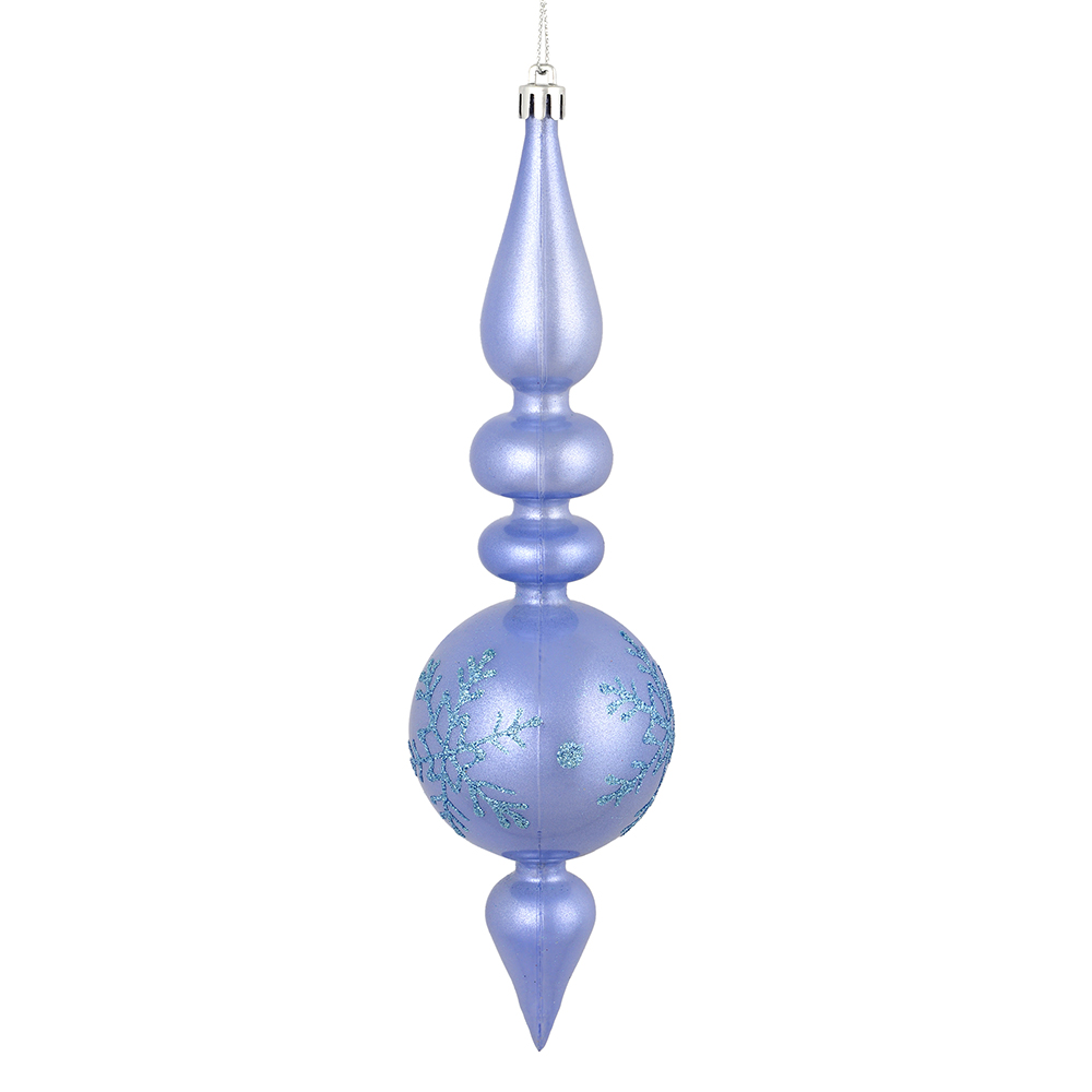 10 by 2.4 in. Lilac Candy Glitter Snowflake Finial Ornament  4 per Pack