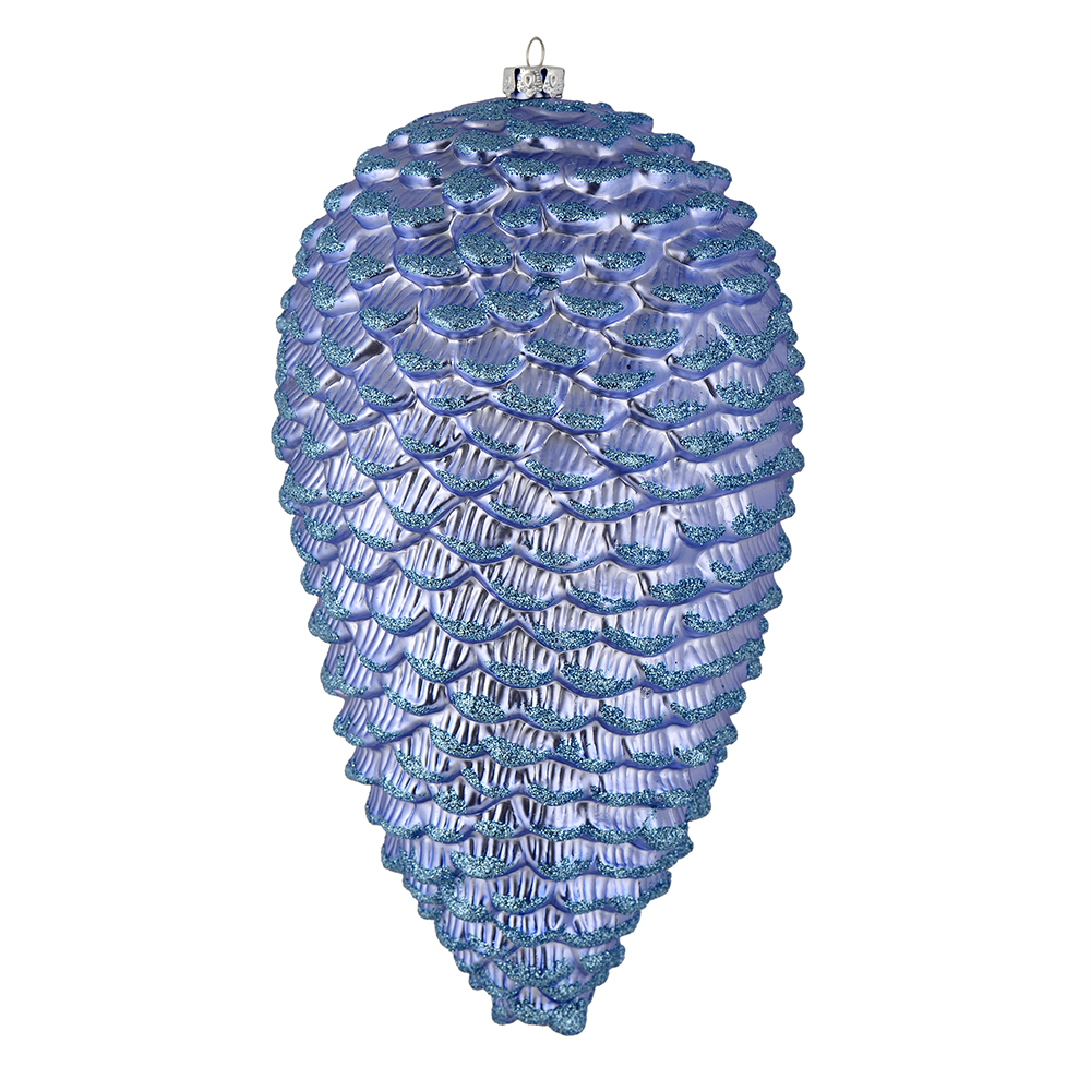 10 in. Lilac Matte Glitter Pinecone Christmas Ornament  2 per Box