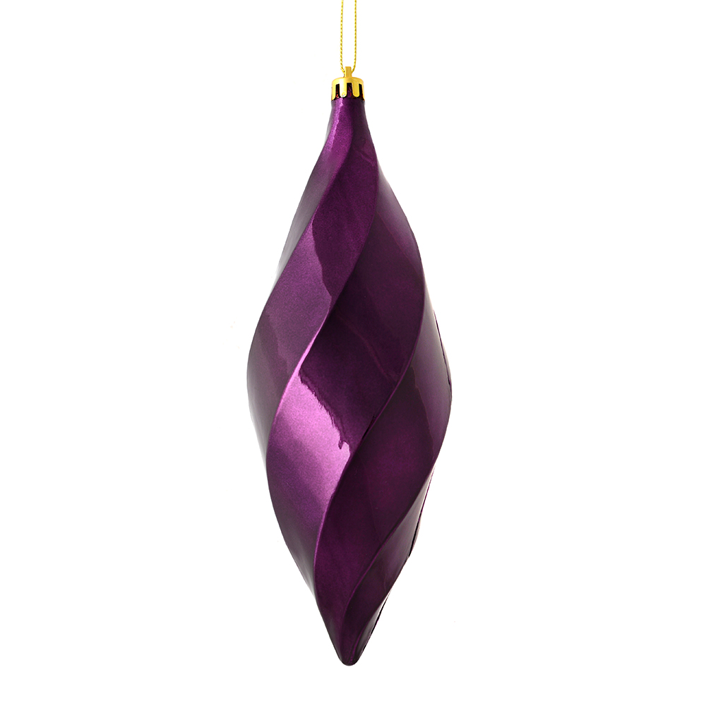 8 in. Periwinkle Shiny Swirl Finial Ornament  6 per Bag