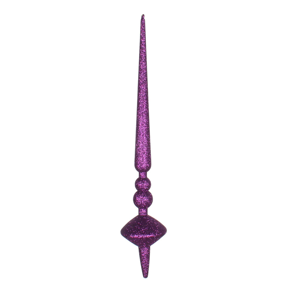 18 in. Periwinkle Glitter Cupola Finial Ornament  2 per Bag
