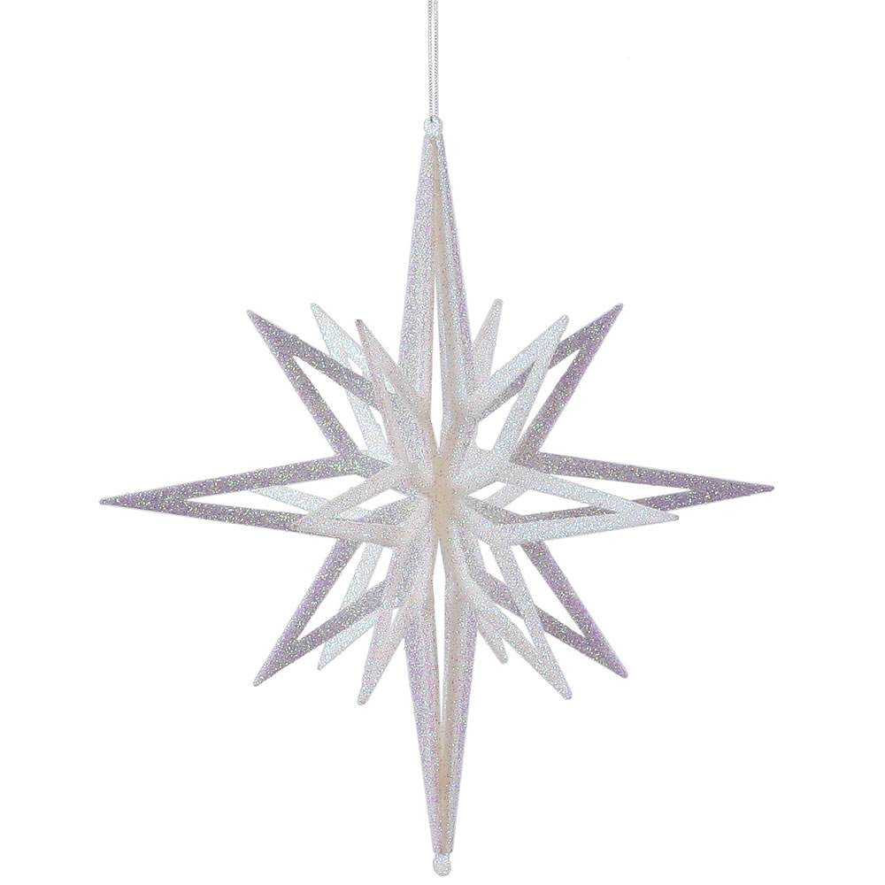 M148338 16 in. 3D Champagne Glow Glitter Star Ornament