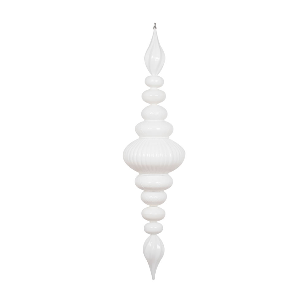 M183811 41 in. White Shiny Finial Ornament
