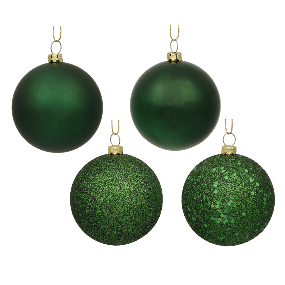Picture of Vickerman N590324-2 1 in. Emerald Green Plastic Assorted Ornament  2 Boxes of 18  