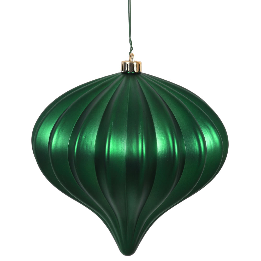5.7 in. Emerald Matte Onion Christmas Ornament with UV Drilled  3 per Bag