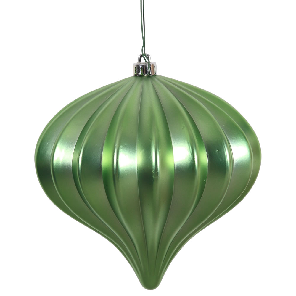 5.7 in. Celadon Matte Onion Christmas Ornament with UV Drilled  3 per Bag
