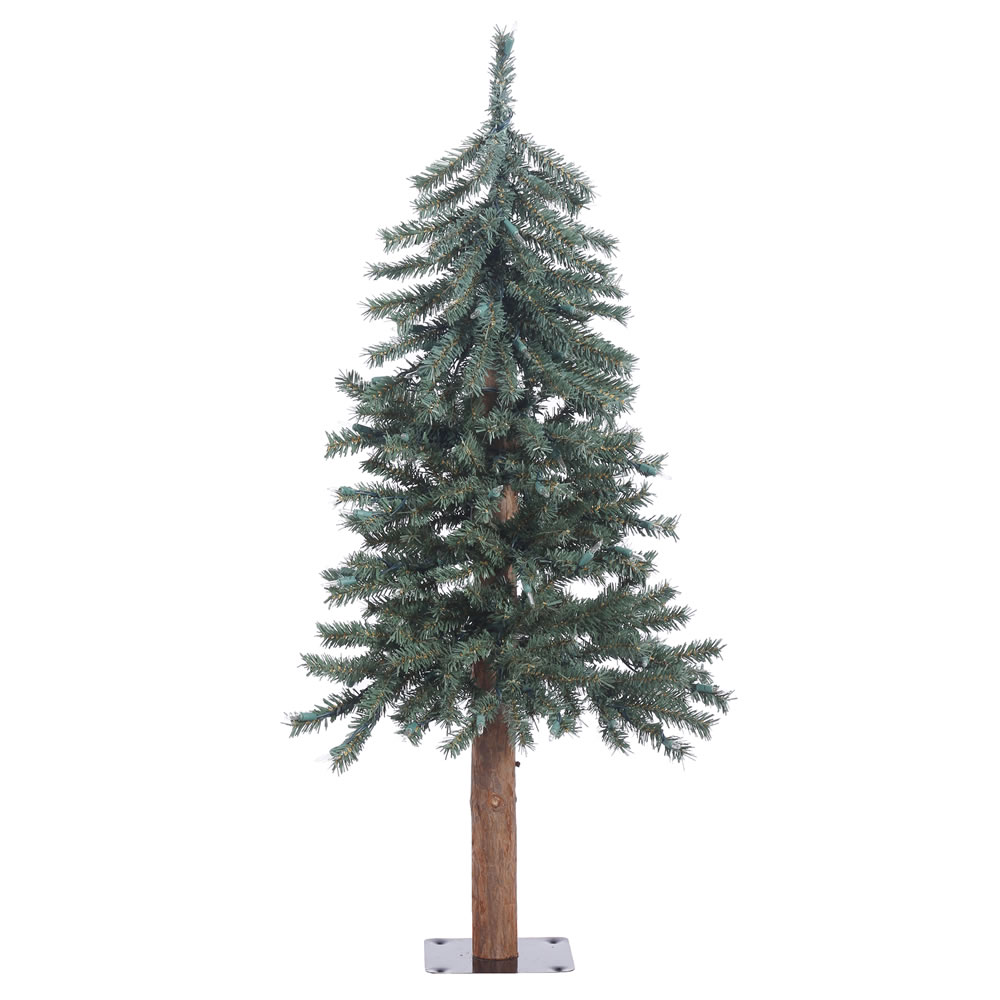 3 ft. x 22.5 in. Natural Bark Alpine Artificial Green Christmas Tree with 191 Tip Count