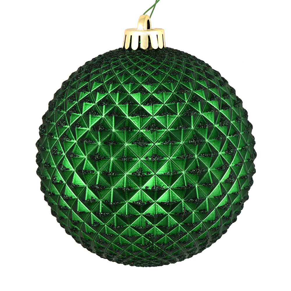 N188424D 2.75 in. Emerald Durian Glitter Ball Ornament  12 per Bag