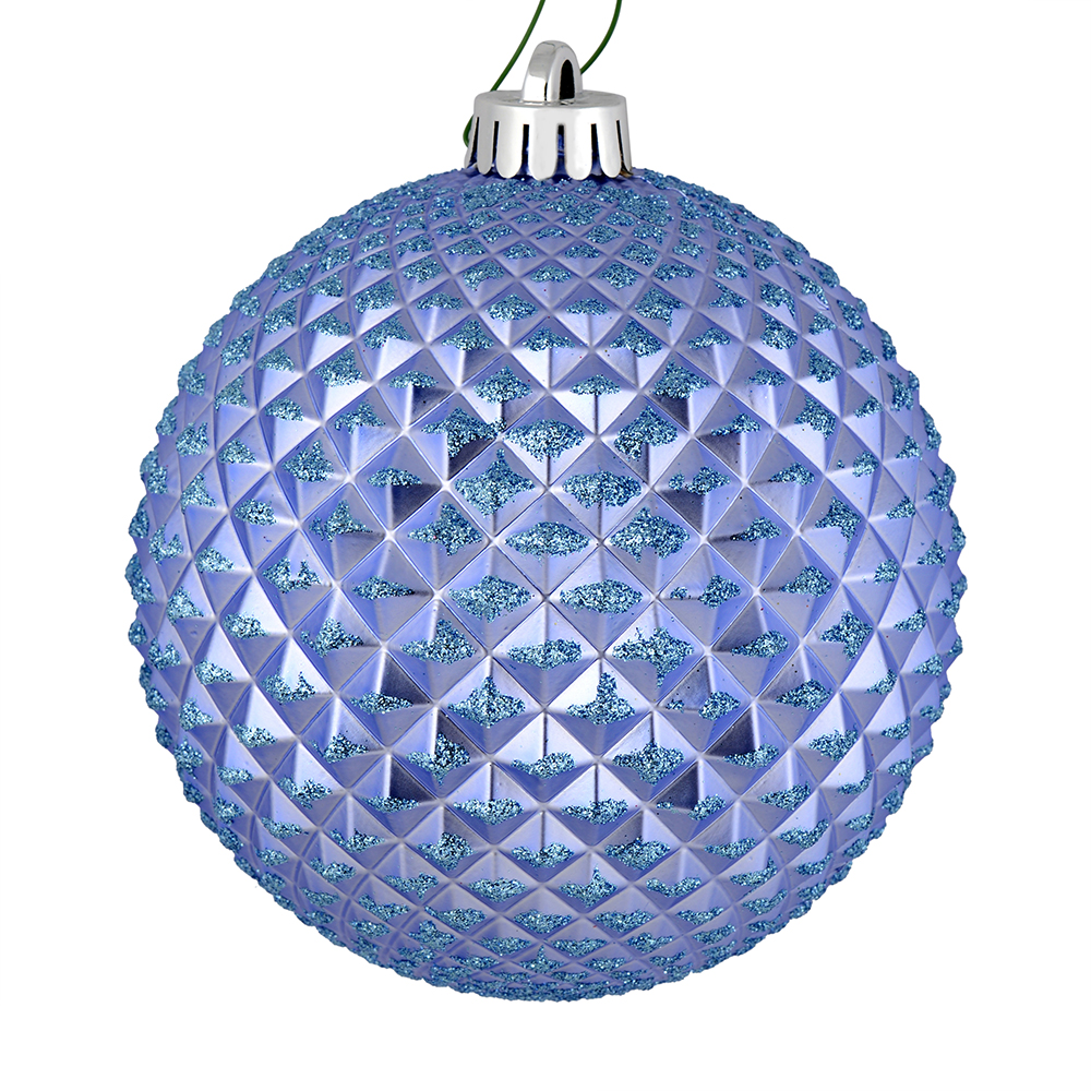 2.75 in. Periwinkle Durian Glitter Ball Ornament  12 per Bag