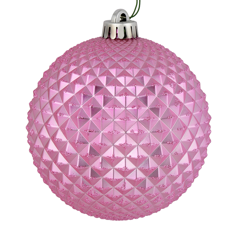 Vickerman 530139-2.75" Pink Durian Glitter Ball Christmas Tree Ornament (12 Pack) (N188479D)