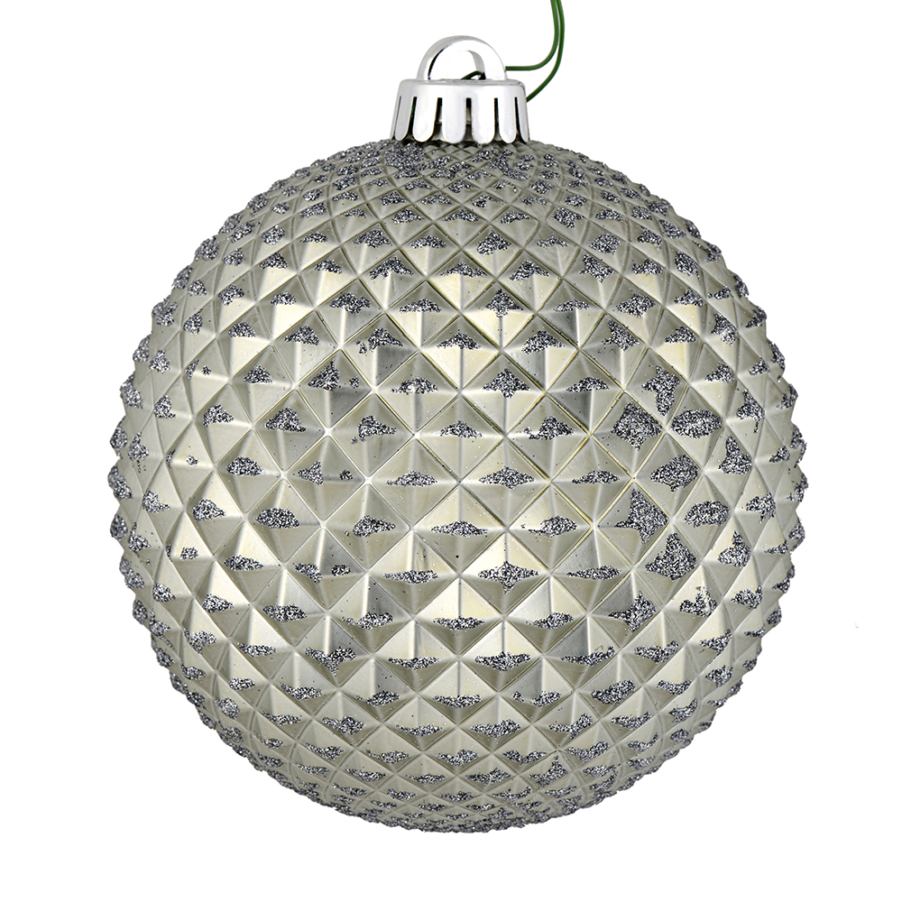 Vickerman 530177-2.75" Pewter Durian Glitter Ball Christmas Tree Ornament (12 pack) (N188487D)
