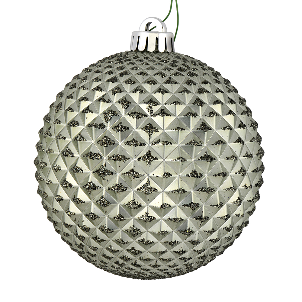 4 in. Wrought Iron Durian Glitter Ball Ornament  6 per Bag