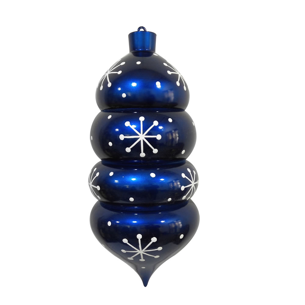 21.5 in. Blue Candy Droplet White Snowflake Ornament