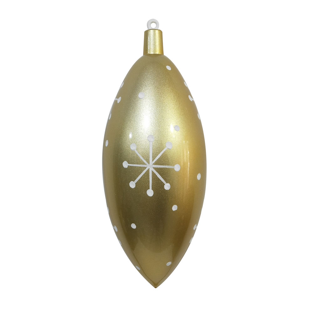 16 in. Champagne Candy Drop White Snowflake Ornament