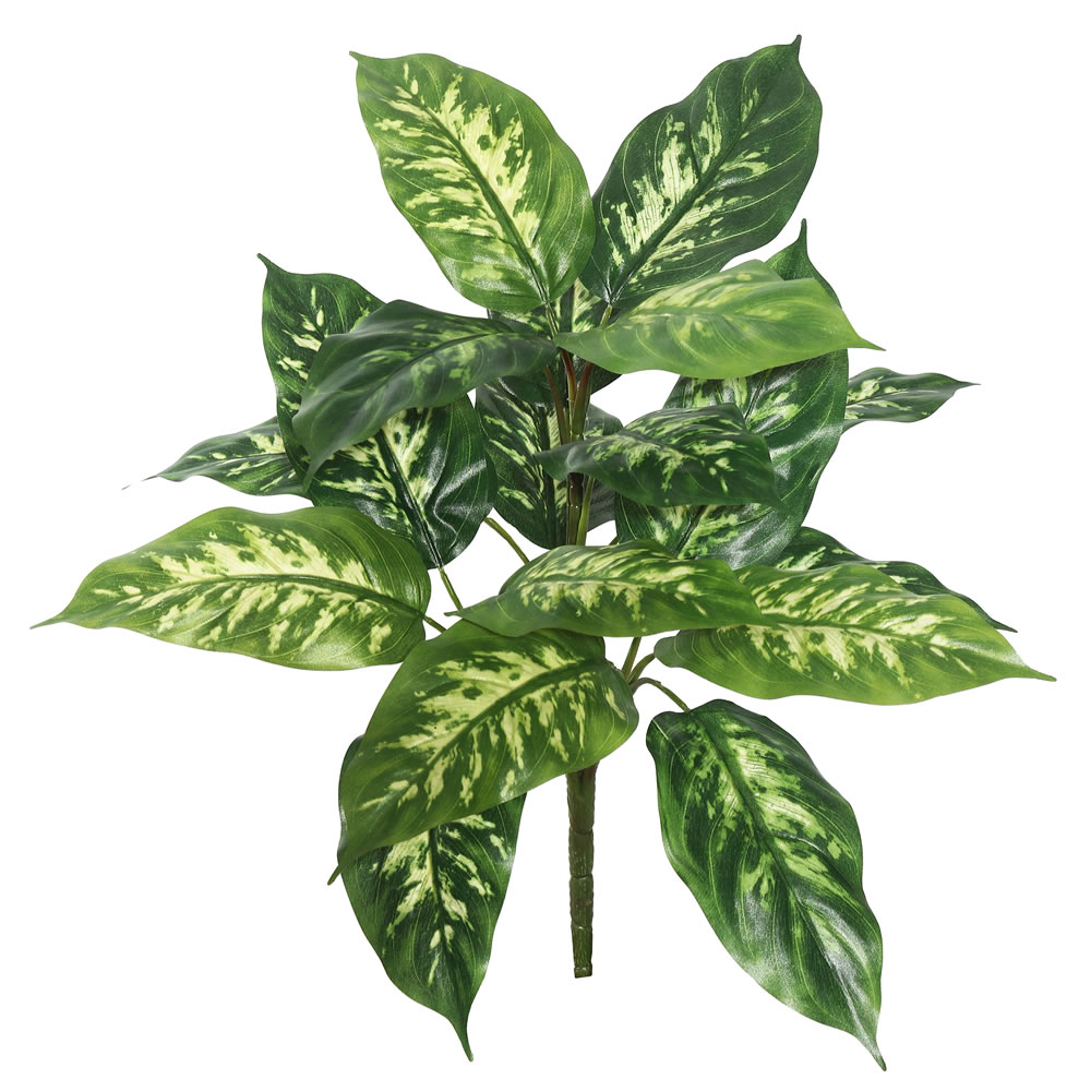 22 in. Artificial Green Dieffenbachia Plant with 18 Leaves  2 per Pack