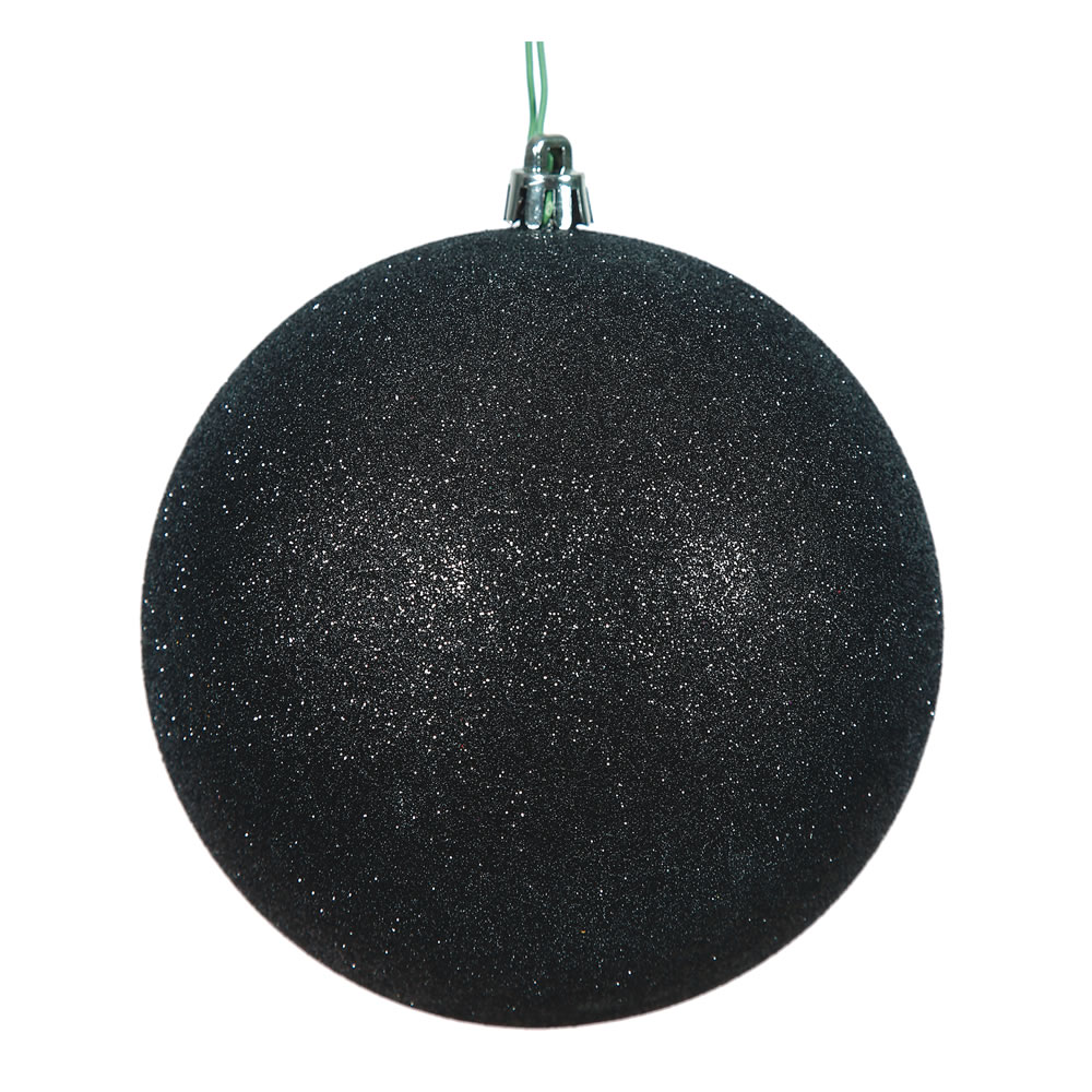 2.4 in. Black Glitter Ball Christmas Ornament  24 per Bag