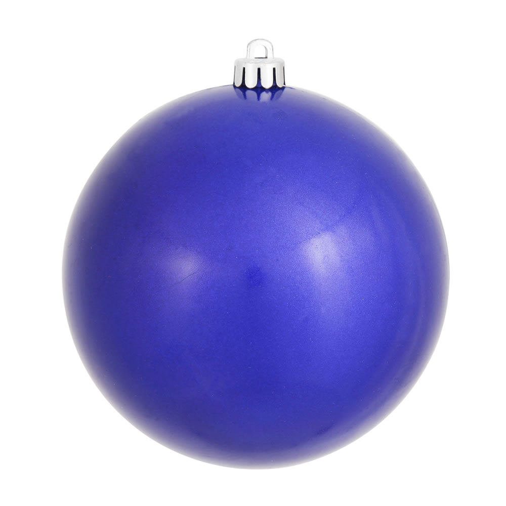 3 in. Cobalt Candy Ball Christmas Ornament with Drilled  12 per Bag