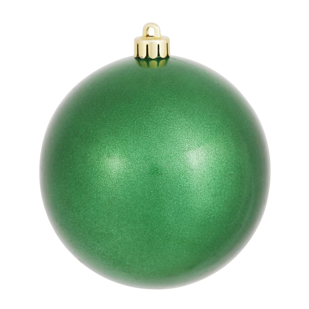 4 in. Green Candy Ball Christmas Ornament with Drilled  6 per Bag