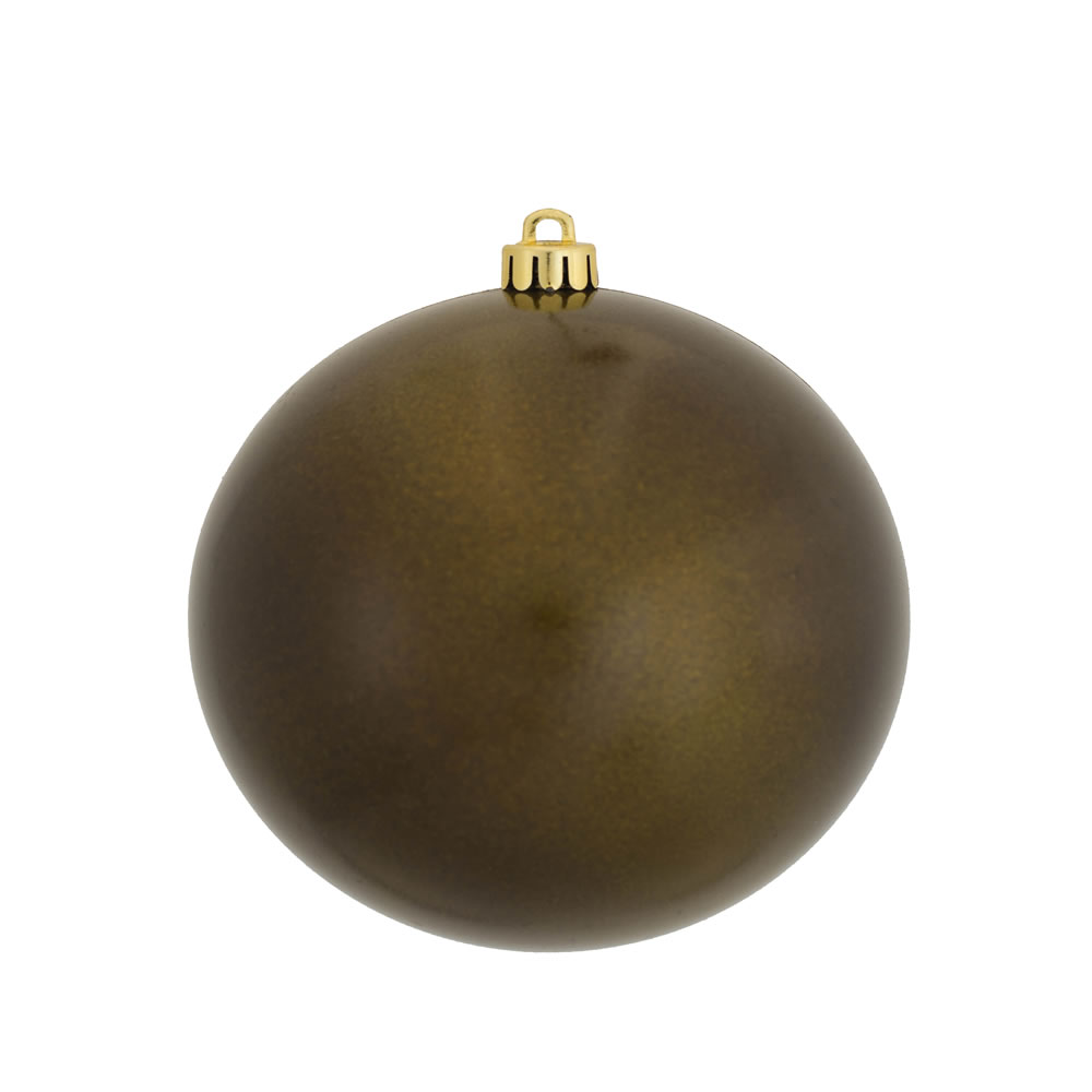 4.75 in. Olive Candy Ball Christmas Ornament with Drilled  4 per Bag