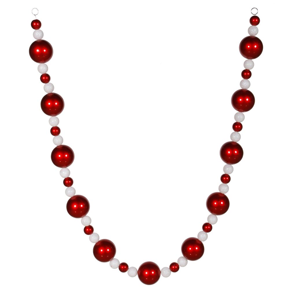 6 ft. Red & White Ball Christmas Garland