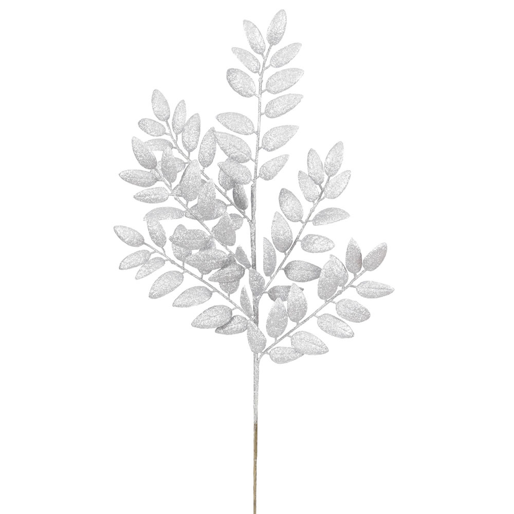22 in. Silver Glitter Honey Locust Artificial Christmas Spray, 6 per Bag