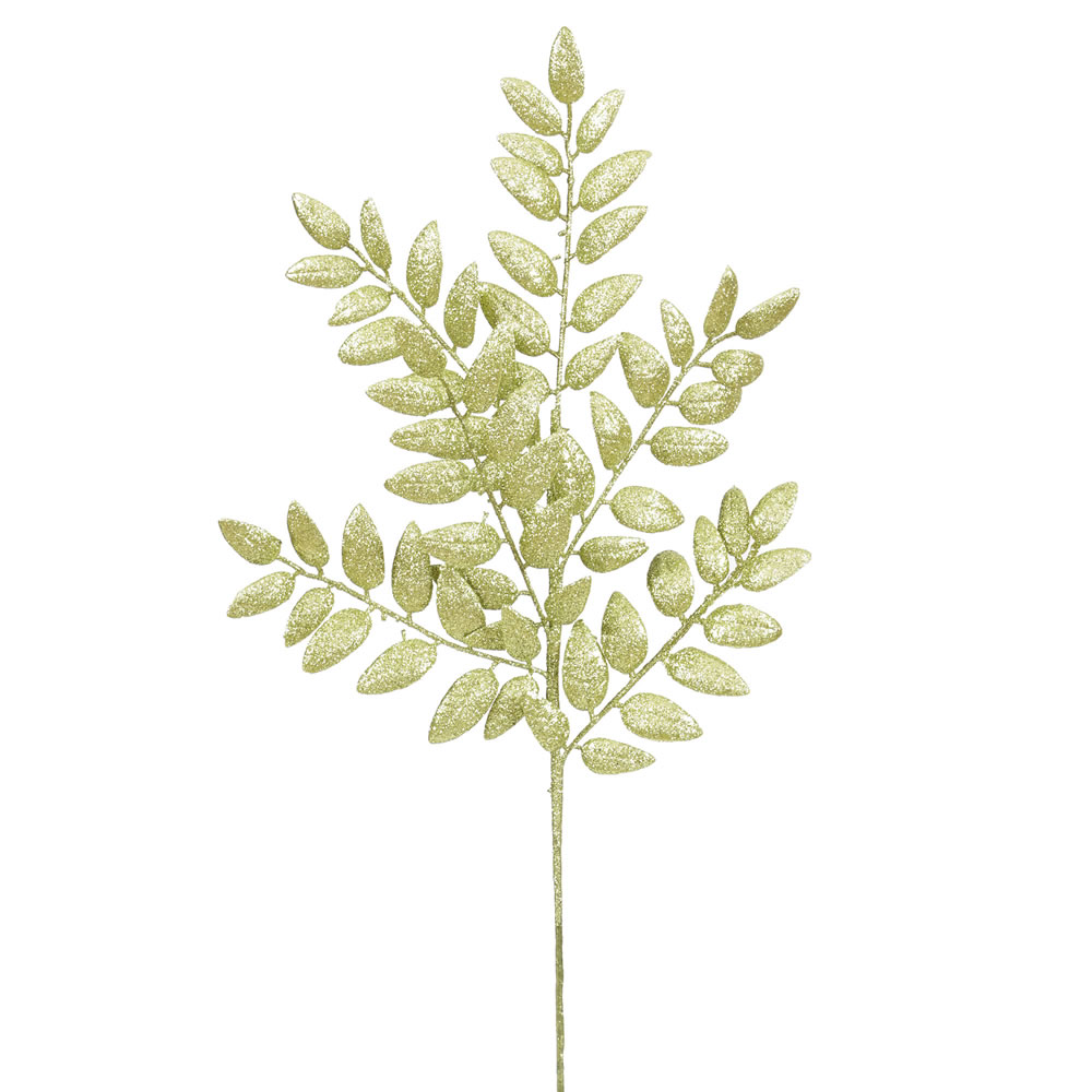 22 in. Lime Glitter Honey Locust Artificial Christmas Spray, 6 per Bag