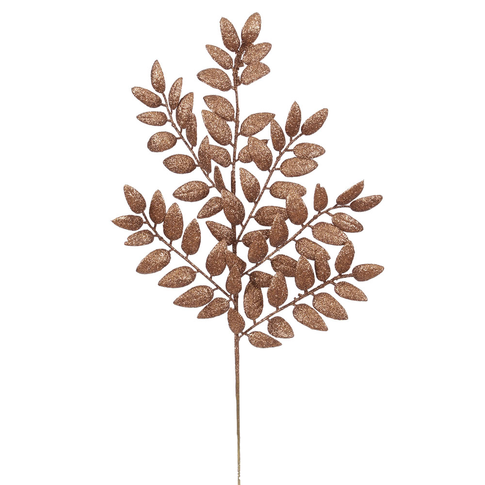 22 in. Chocolate Glitter Honey Locust Artificial Christmas Spray, 6 per Bag