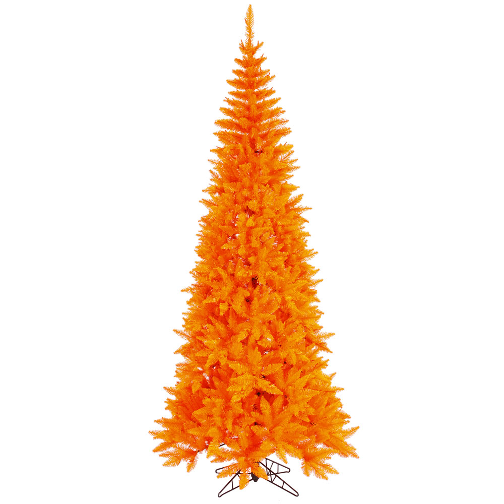 7.5 ft. x 40 in. Orange Fir Artificial Christmas Tree Unlit with 1238 Tip Count