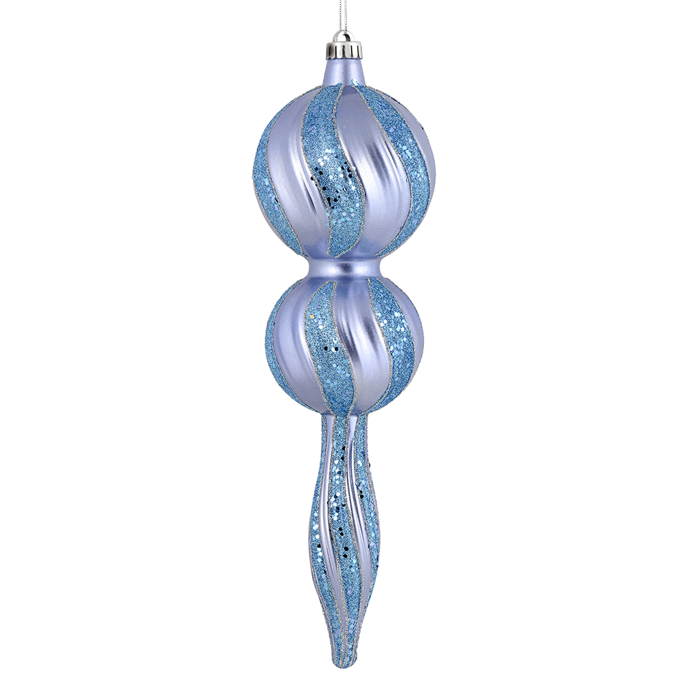 16.5 in. Periwinkle Candy Glitter Finial Ornament