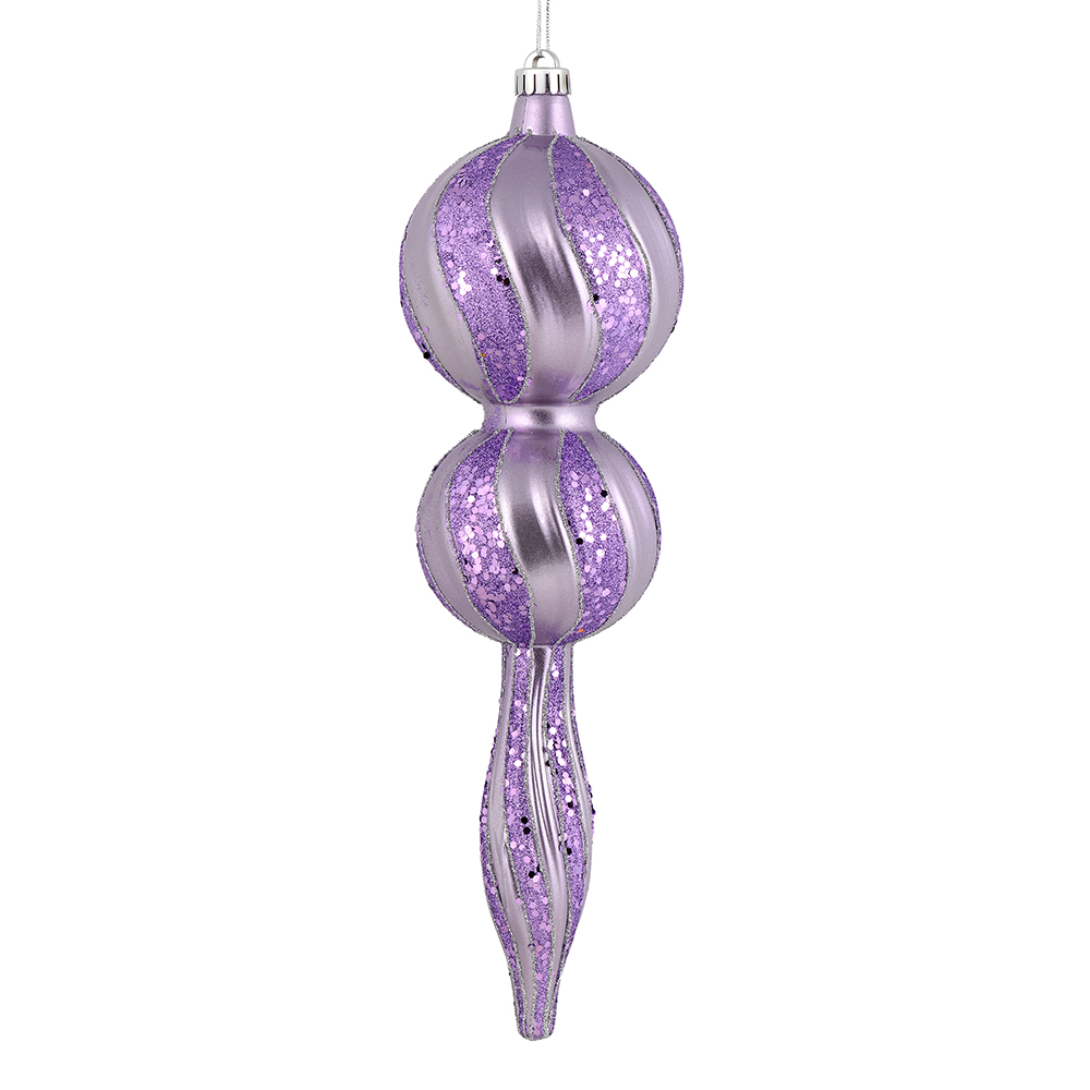 16.5 in. Lavender Candy Glitter Finial Ornament