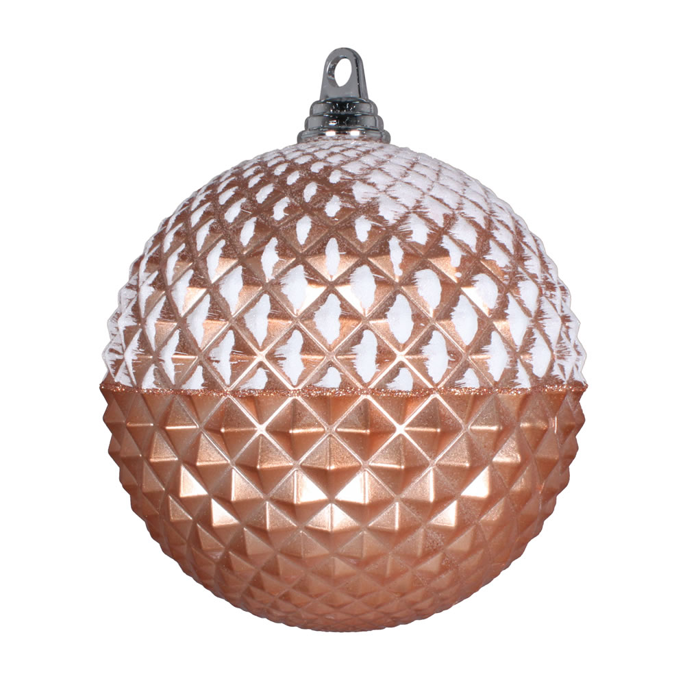 12 in. Rose Gold Glitter Candy Durian Ball Ornament