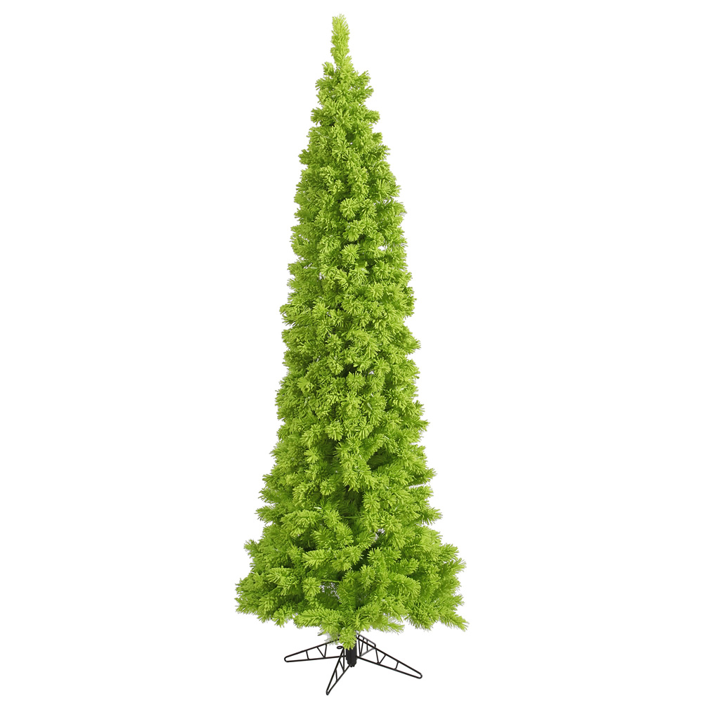 4.5 ft. x 19 in. Flocked Lime Fir Pencil Artificial Christmas Tree Unlit with 231 Tip Count