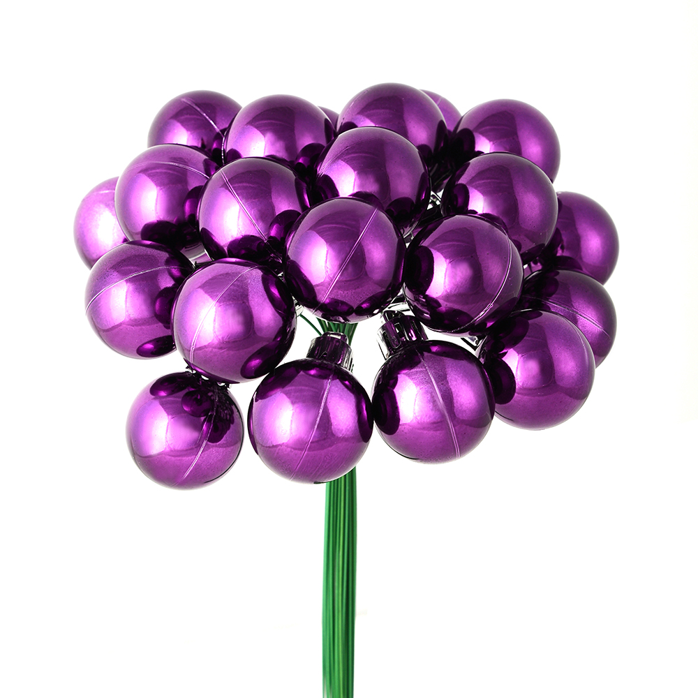 1 in. x 24 Piece Plum Shiny Ball Pick  2 per Pack