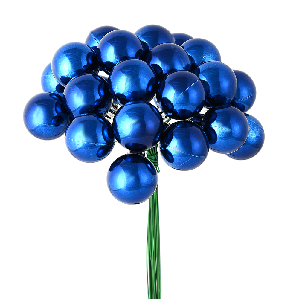 1 in. x 24 Piece Midnight Blue Shiny Ornament Ball Pick  2 per Pack