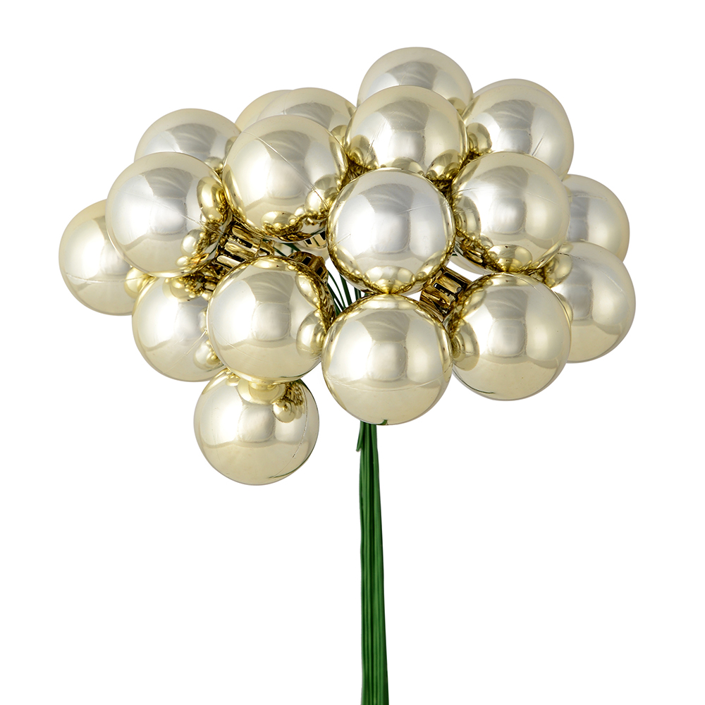 1 in. x 24 Piece Champagne Shiny Ball Pick  2 per Pack
