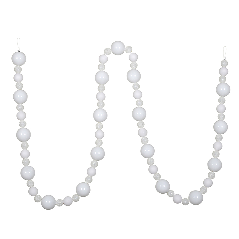 9 ft. White Assorted Ball Garland