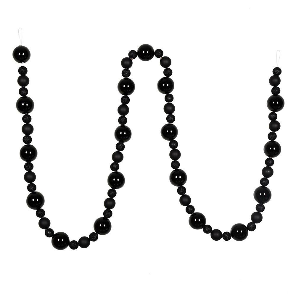 9 ft. Black Assorted Ball Garland
