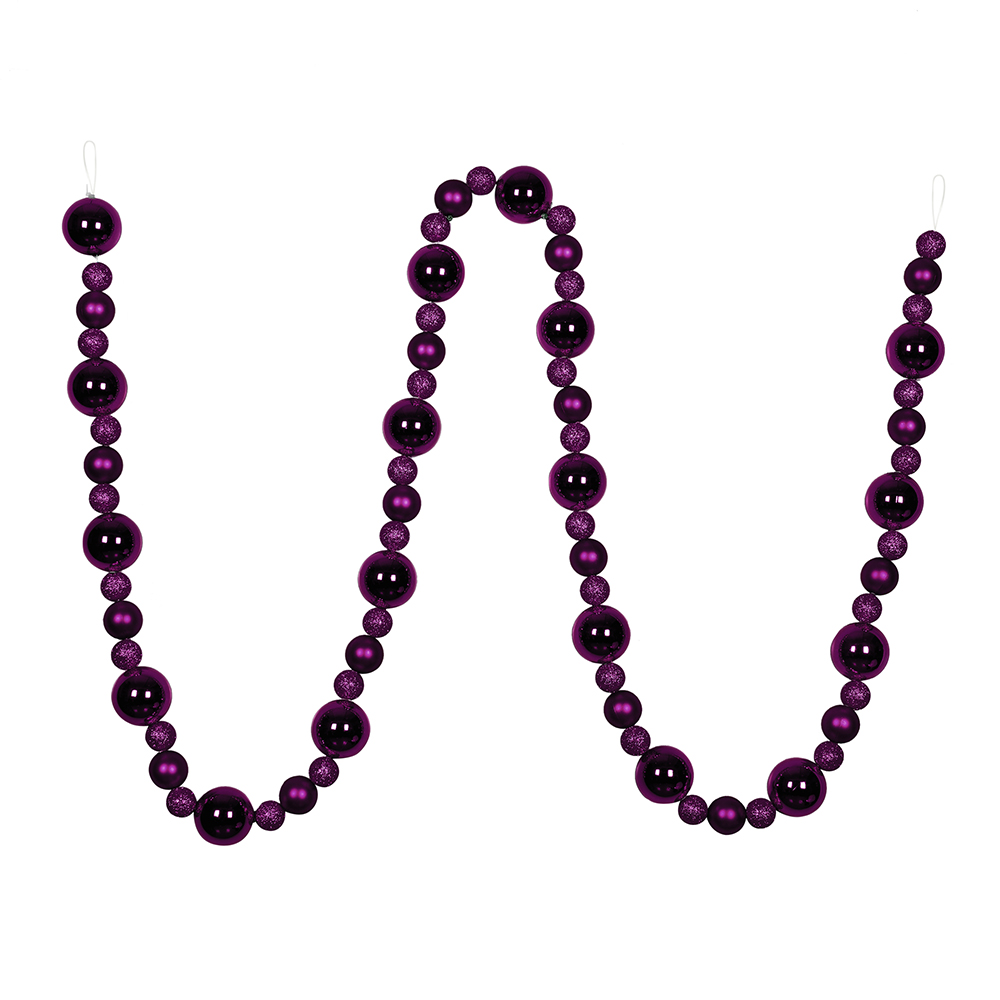 9 ft. Plum Assorted Ball Garland