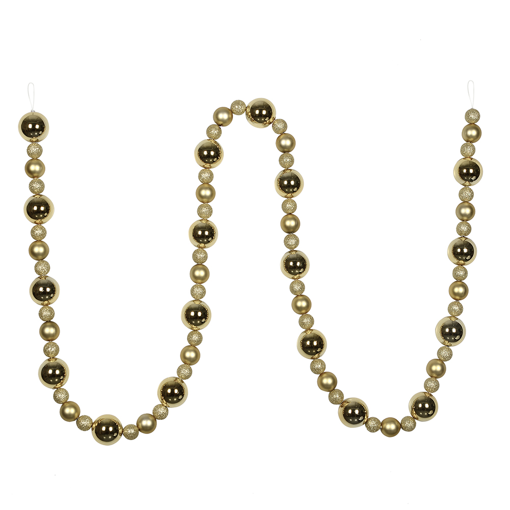 9 ft. Champagne Assorted Ball Garland