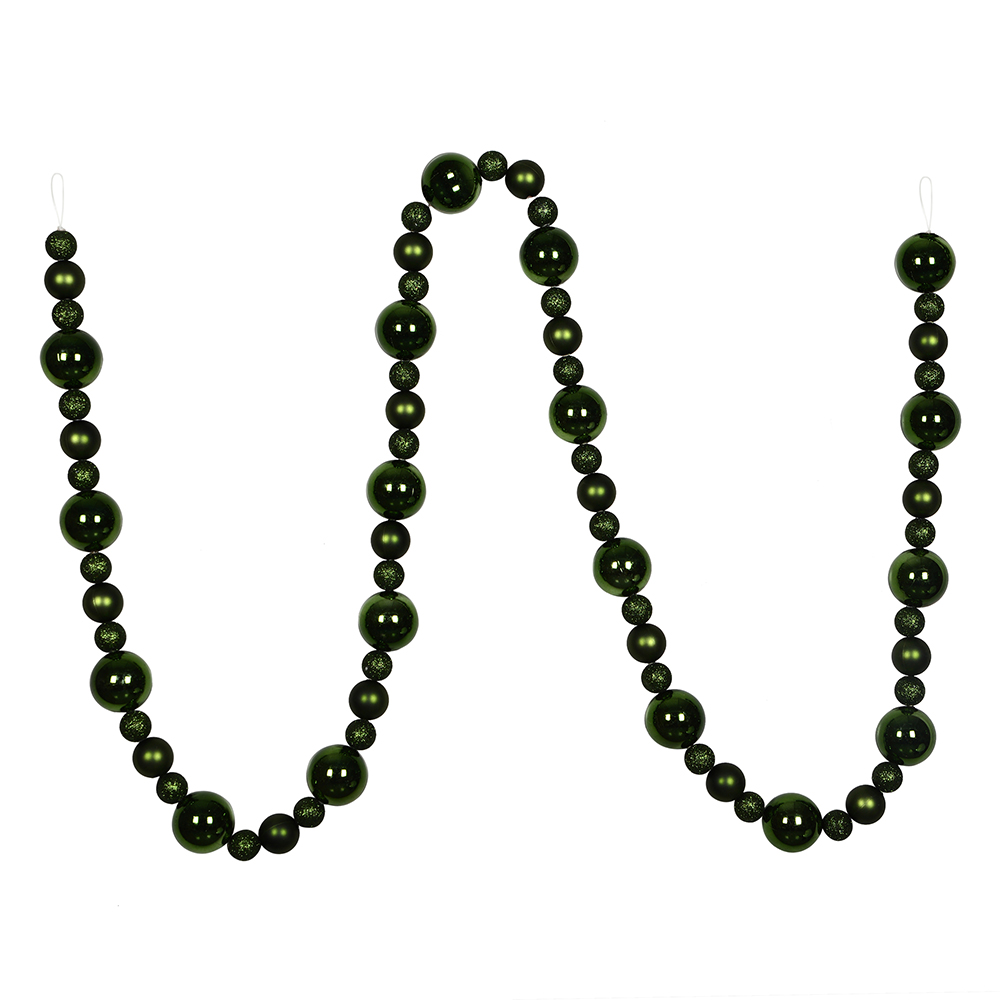 9 ft. Moss Green Assorted Ball Garland