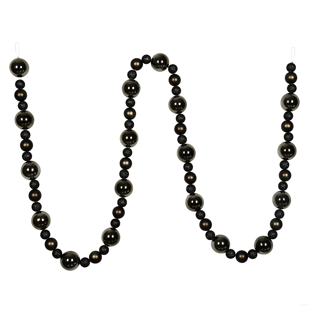 9 ft. Gunmetal Assorted Ball Garland